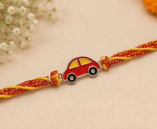 Little Racer Rakhi for Kids – Pure 925 Sterling Silver