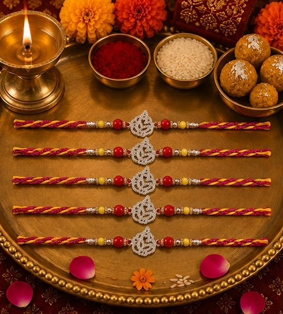 Shree Ganesha Sparkle Rakhi – Pure 925 Silver