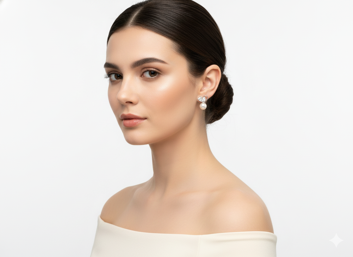 The Seraphina Pearl Drop Earrings for womens – Pure 925 Silver