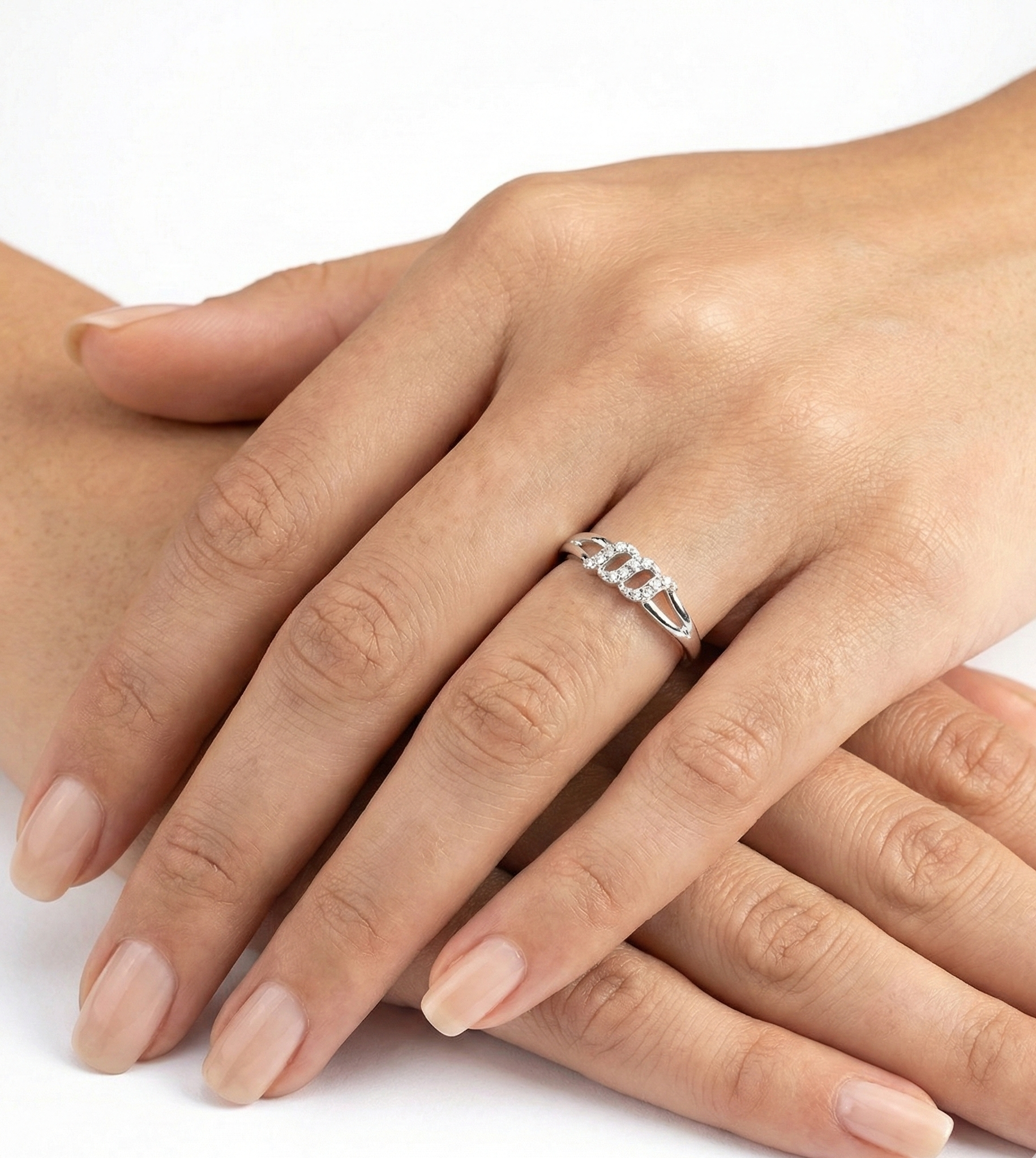 Contemporary Wave Ring for womens – Pure 925 Silver