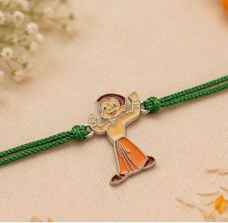 Joyful Chhota Bheem Rakhi for Kids– Pure 925 Silver