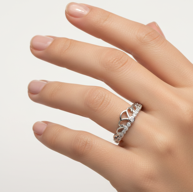 The Sovereign Crown Ring for womens – Pure 925 Silver
