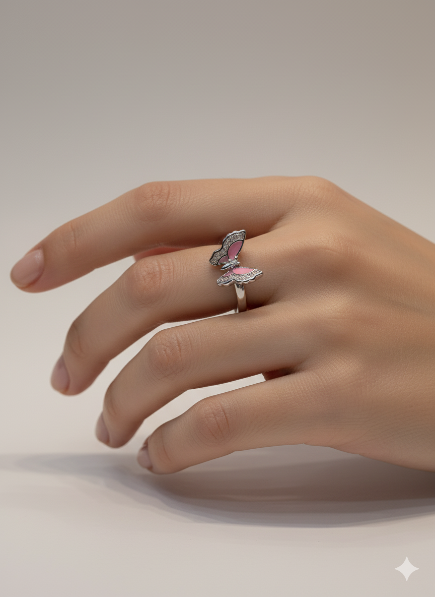 Ethereal Flutter Ring for womens – Pure 925 Silver
