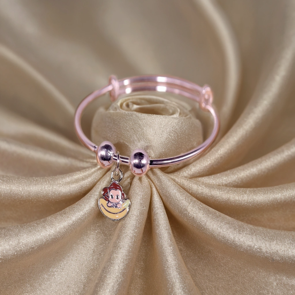 Jungle Joy silver Kada for Kids (Pair-Set of Two) - Pure 925 Silver