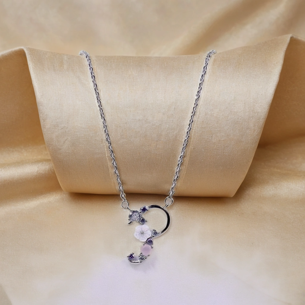 Fairy Garden Letter "P" Necklace for Kids & women – Pure 925 Silver