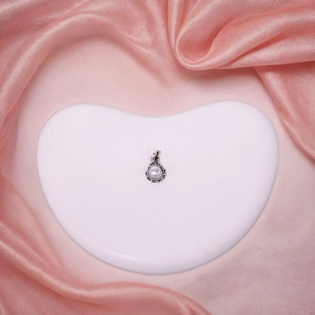 Moon Glow Pearl Pendant for Kids & women – Pure 925 Silver