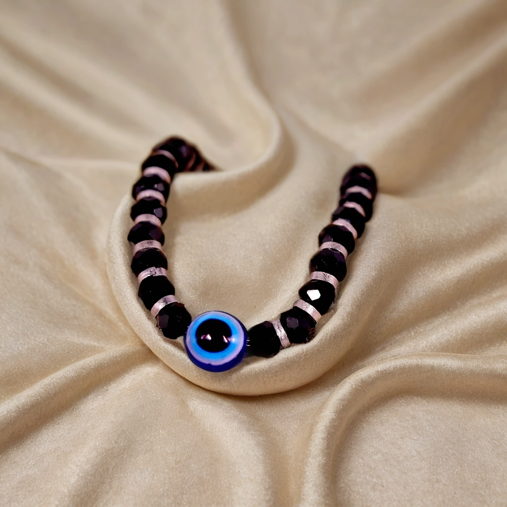 Evil Eye Shadow Glow Bracelet "Nazariya" for Kids (Single Piece) – Pure 925 Silver
