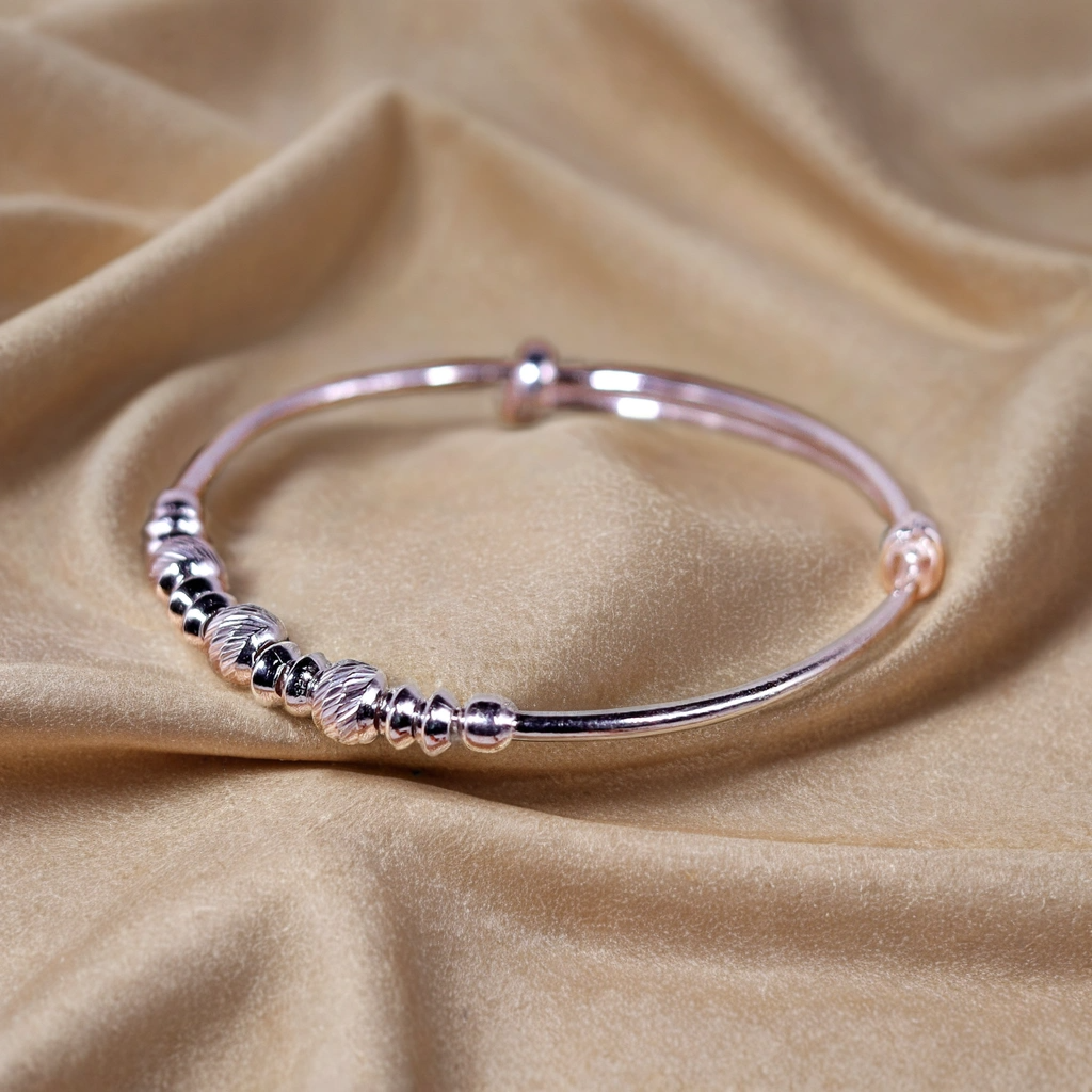 Celestial Rhythm Silver Kada for Kids (Pair-Set of Two) – Pure 925 Silver