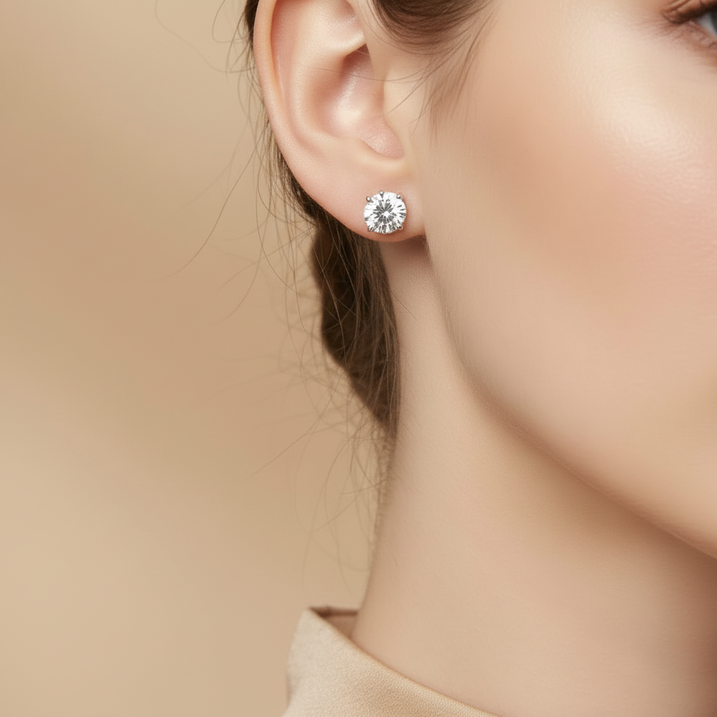Everyday Sparkle Studs Silver Earrings for womens – Pure 925 Silver
