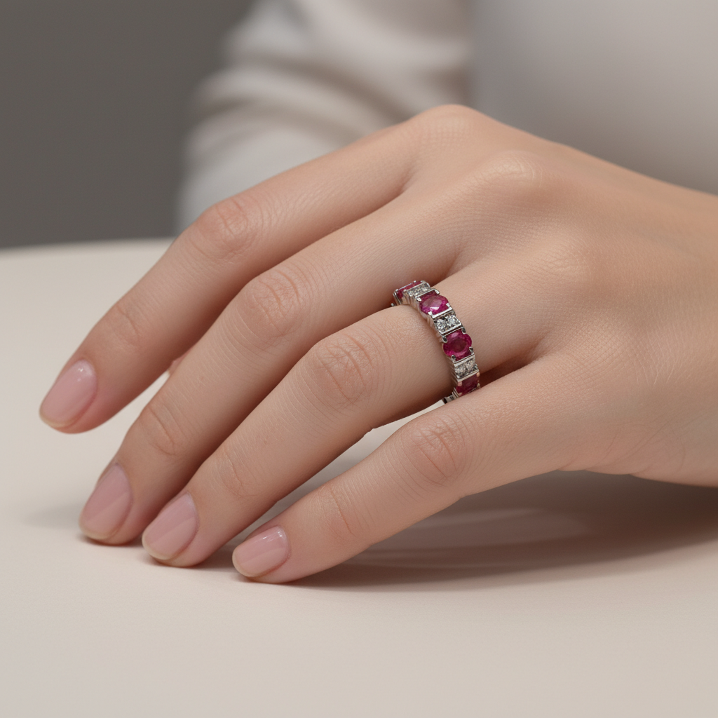 Rose Symphony Band Ring for womens – Pure 925 Silver