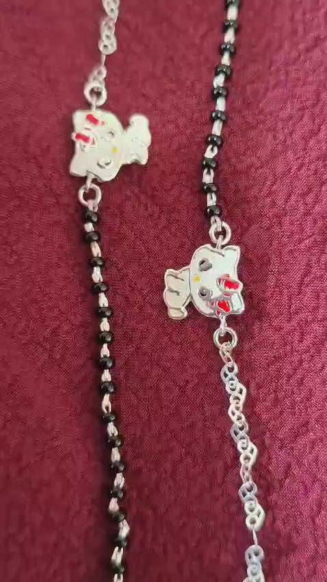 Kitty Sparkle Nazariya Bracelet for Kids Pair (Set of Two) – Pure 925 Silver