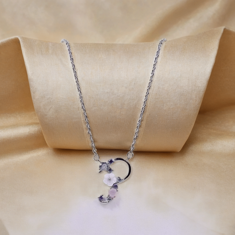 Fairy Garden Letter "P" Necklace for Kids & women – Pure 925 Silver