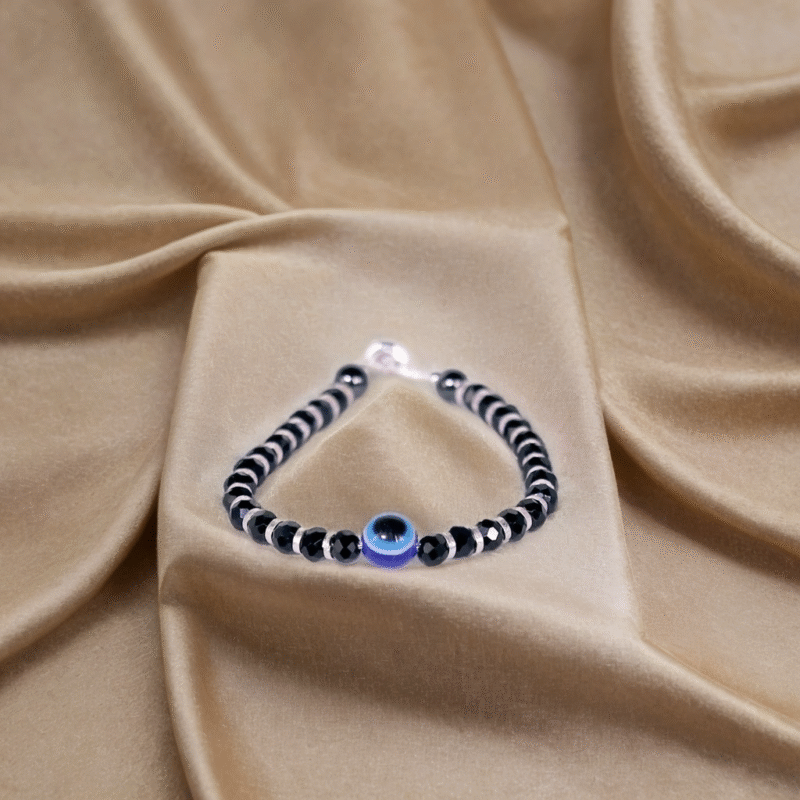Evil Eye Shadow Glow Bracelet "Nazariya" for Kids (Single Piece) – Pure 925 Silver