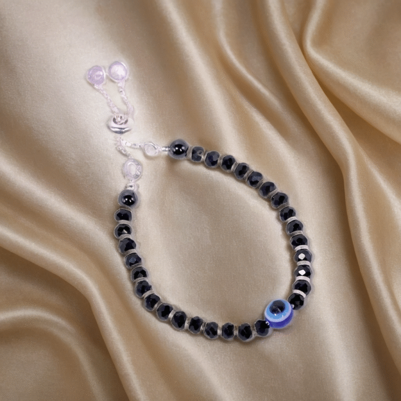 Evil Eye Shadow Glow Bracelet "Nazariya" for Kids (Single Piece) – Pure 925 Silver - Image 2