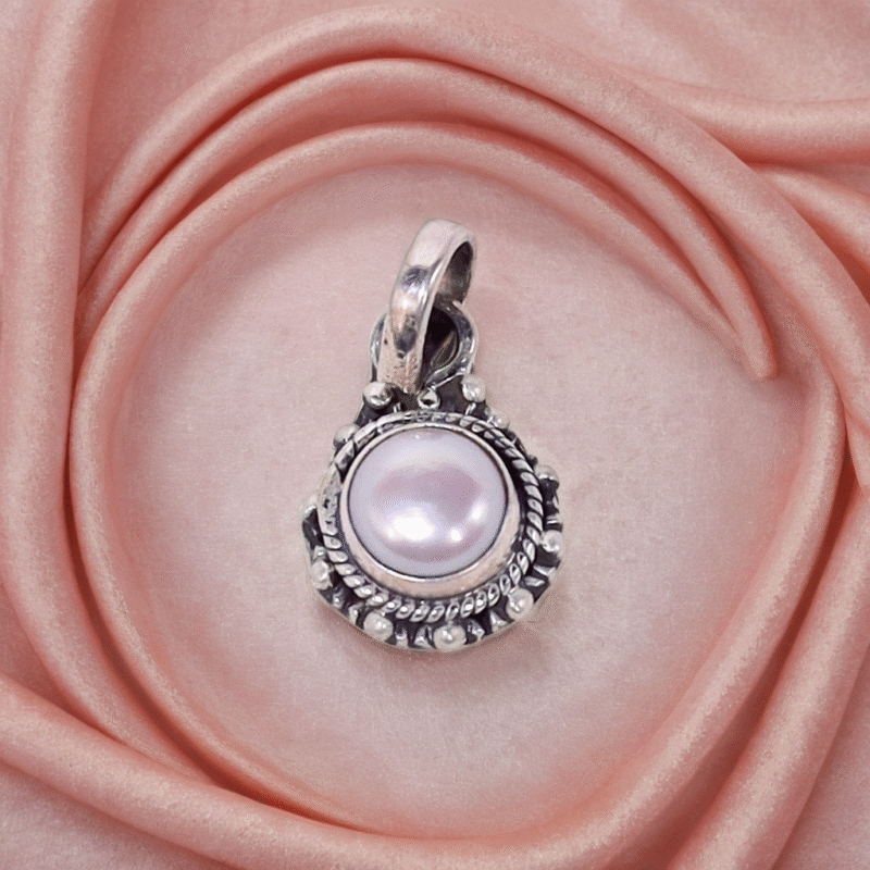 Moon Glow Pearl Pendant for Kids & women – Pure 925 Silver