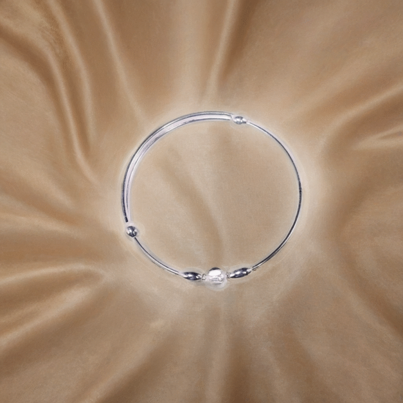 Whispering Charm Silver Kada for Kids (Pair-Set of Two) – Pure 925 Silver - Image 3