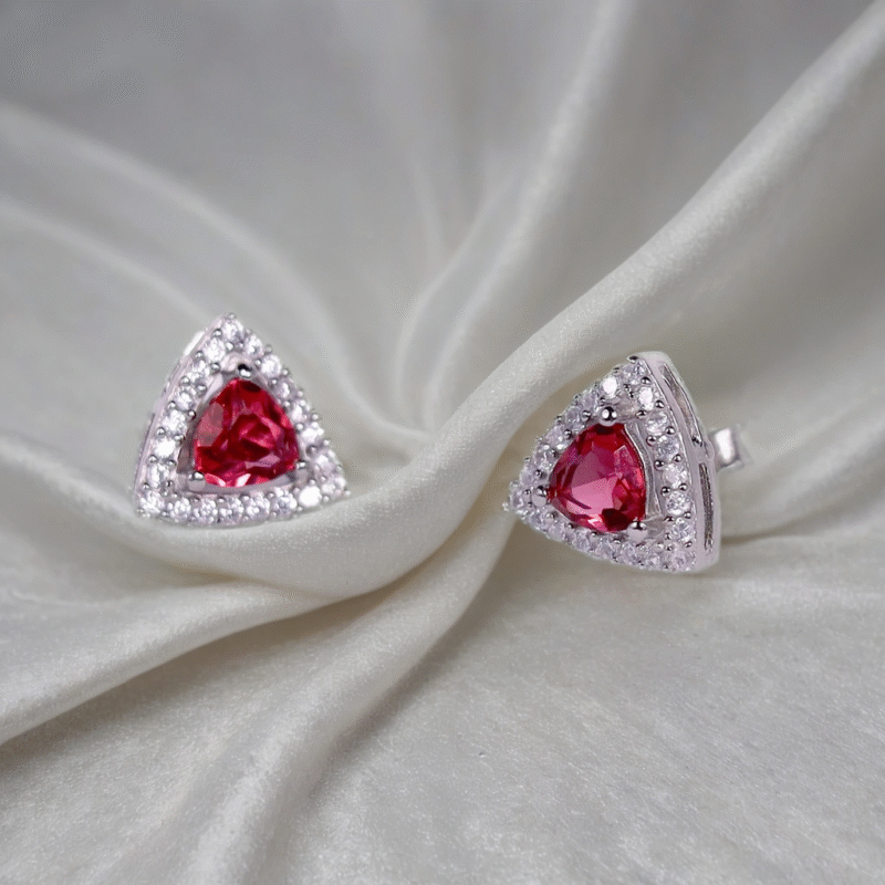 Ruby Twinkle Earrings for Kids & women – Pure 925 Silver - Image 2