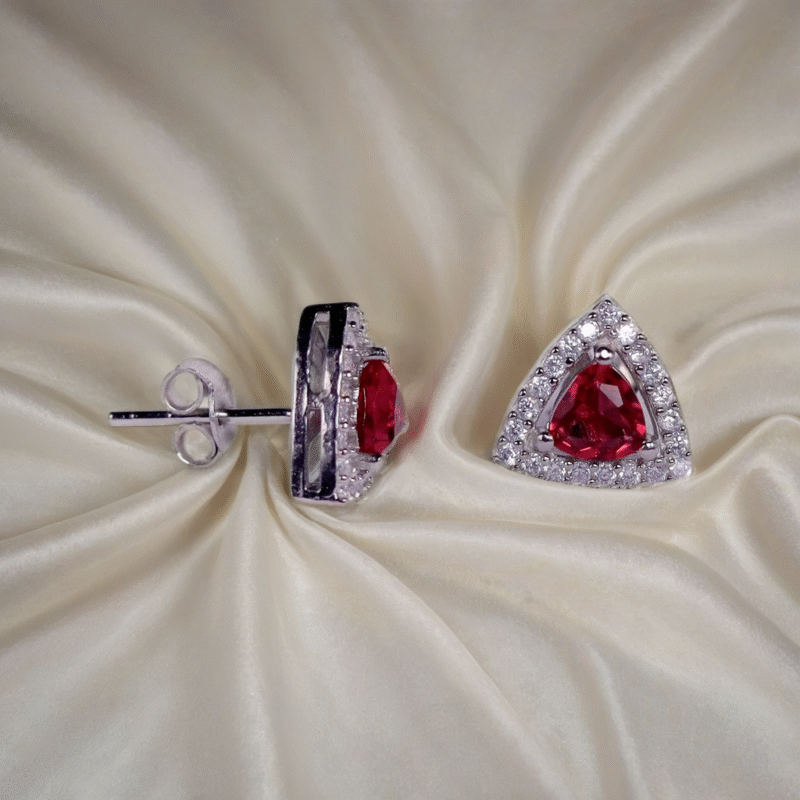 Ruby Twinkle Earrings for Kids & women – Pure 925 Silver - Image 3