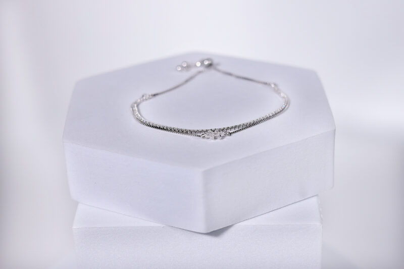 Fleur de Lune Silver & Stone Bracelet for womens – Pure 925 Silver - Image 4