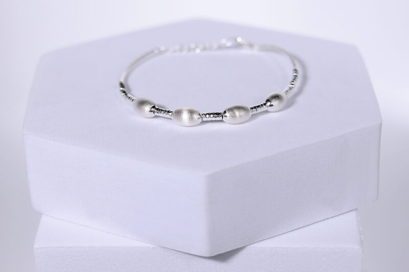 Satin Orbit Silver Bracelet for Women – Pure 925 Silver - Image 4