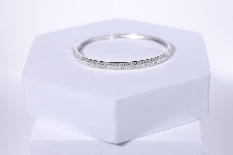 Lumié Glacielle Arc Silver & Stone Bracelet for womens – Pure 925 Silver - Image 4