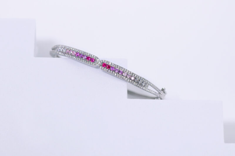 Rosielle Gleam Luxe Silver & Colorfull Stone Bracelet for womens – Pure 925 Silver - Image 3