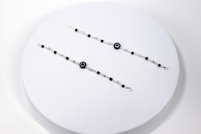 Black Evil Eye Cutiez Bracelet “Nazariya” for Kids (Pair-Set of Two) – Pure 925 Silver - Image 3