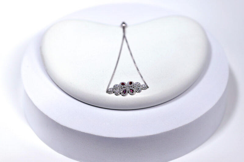 Rosette Pink Crystal Blossom Silver & Stone Bracelet for womens – Pure 925 Silver - Image 3