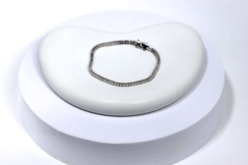Crystelva Frost Strand Bracelet for womens – Pure 925 Silver - Image 2