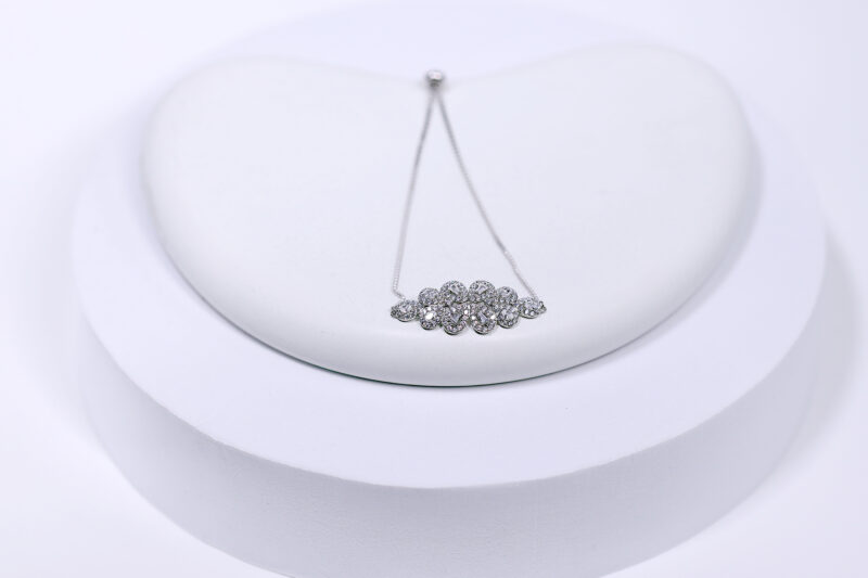 Rosette Silver Crystal Blossom Bracelet for Women – Pure 925 Silver - Image 2