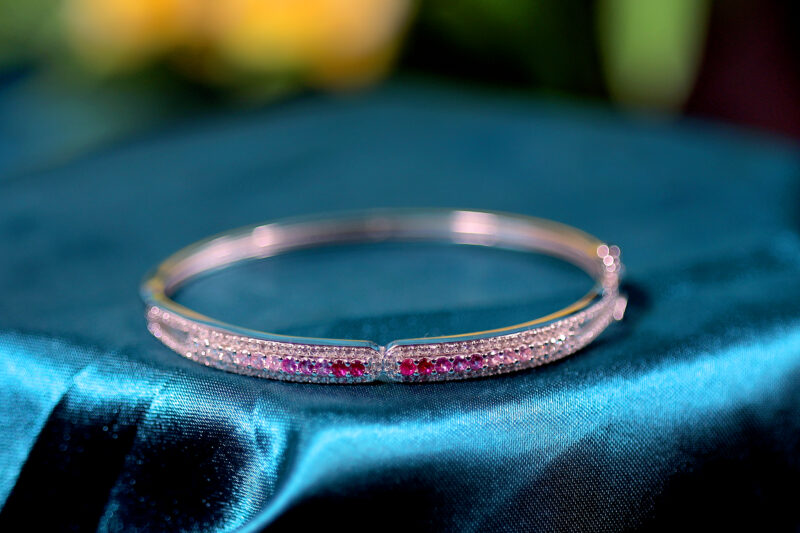 Rosielle Gleam Luxe Silver & Colorfull Stone Bracelet for womens – Pure 925 Silver
