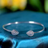Seraph Drop Curve Silver & Stone Bracelet for womens – Pure 925 Silver