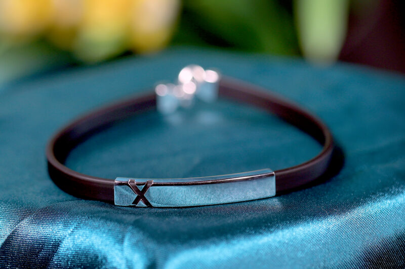 Obsidian X Bracelet for men – Pure 925 Silver