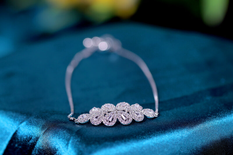 Rosette Silver Crystal Blossom Bracelet for Women – Pure 925 Silver