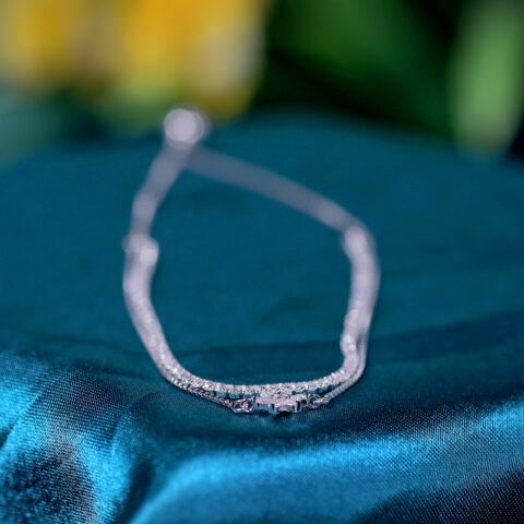 Fleur de Lune Silver & Stone Bracelet for womens – Pure 925 Silver