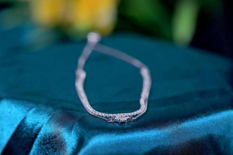 Fleur de Lune Silver & Stone Bracelet for womens – Pure 925 Silver