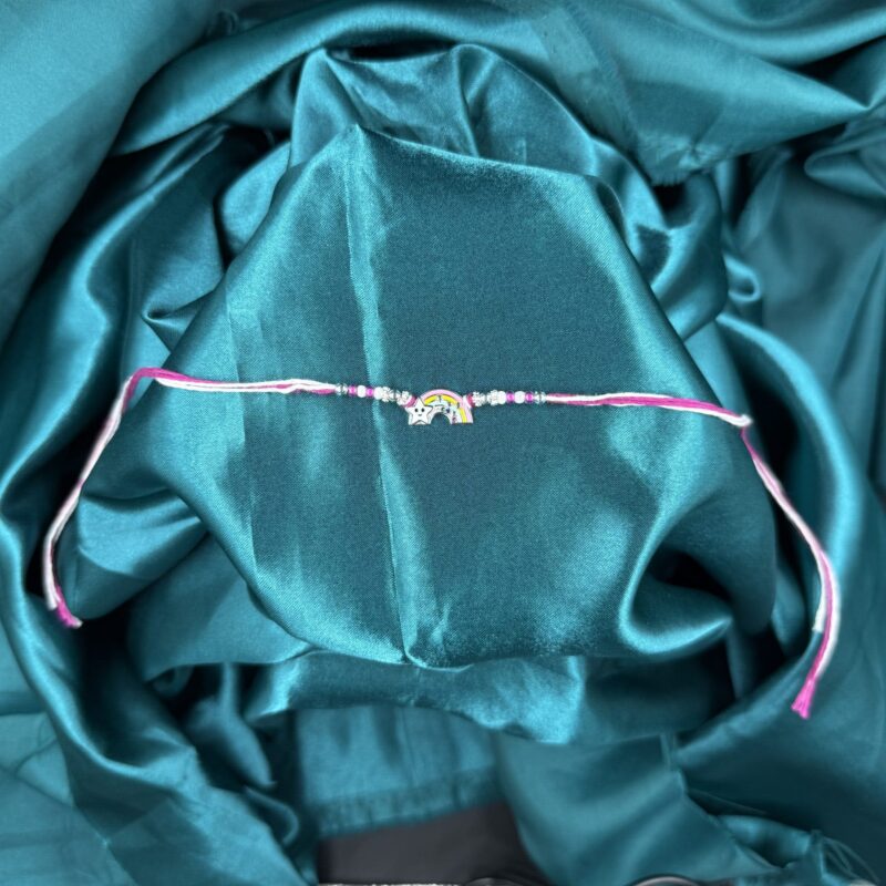 Rainbow Magic Glow Silver Rakhi for Kids – Pure 925 Silver - Image 3