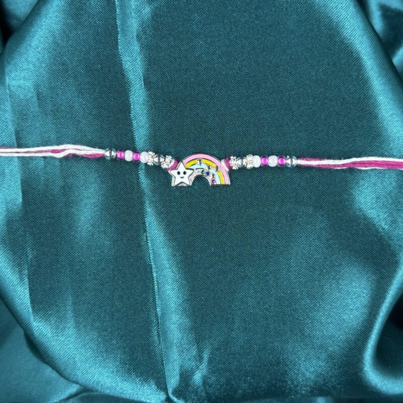 Rainbow Magic Glow Silver Rakhi for Kids – Pure 925 Silver