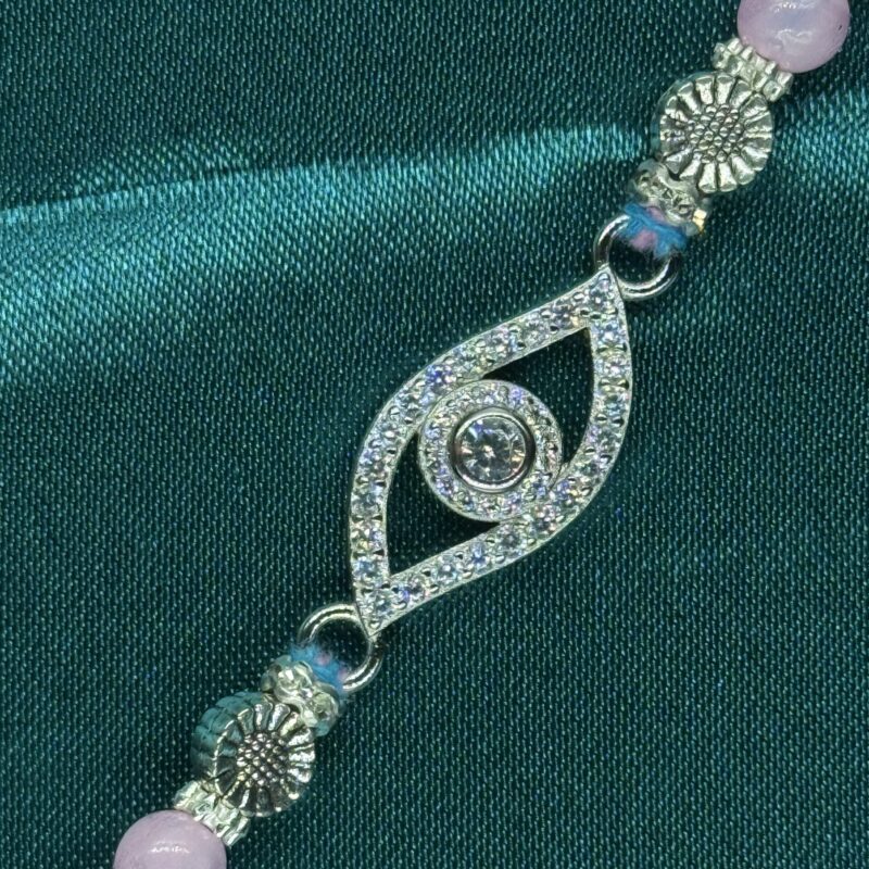 Zircon Evil Eye Silver Rakhi – Pure 925 Silver