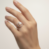 Regal Pearl Halo Ring for Women – Pure 925 Silver