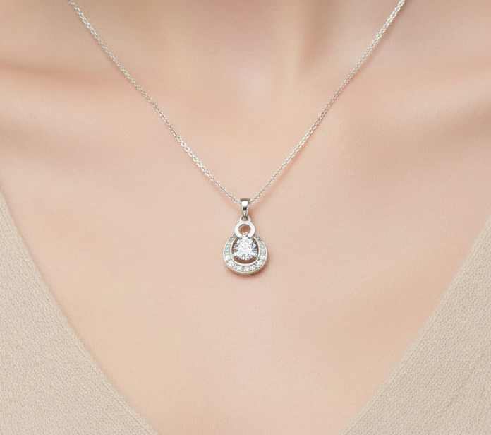 Heartstring Drops Necklace for womens – Pure 925 Silver - Image 2