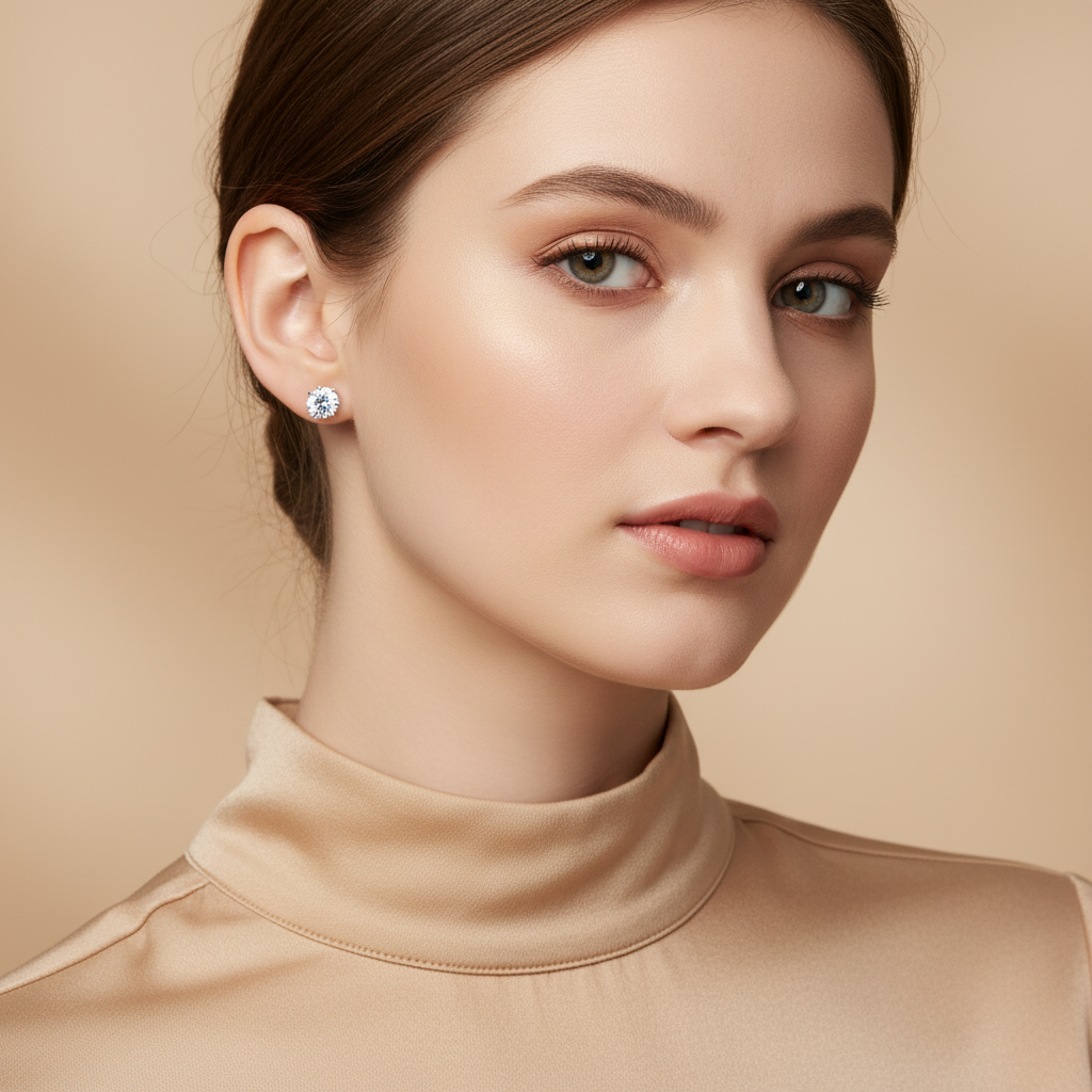 Everyday Sparkle Studs Silver Earrings for womens – Pure 925 Silver - Image 2