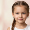 Hello Mickey b&w: 925 Pure Kids Silver Earrings