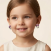 Pink Minnie Mouse: 925 Pure Kids Silver Earrings
